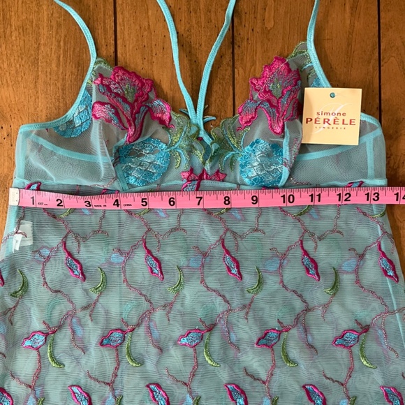 Simone Perele Blue Babydoll Nightie Lingerie (FR 2 / Small) - Picture 5 of 8